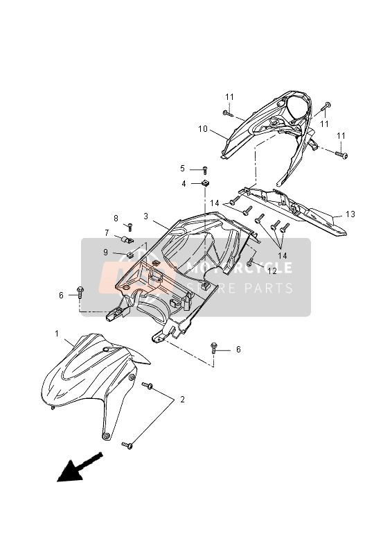 Yamaha NS50N 2013 Front Fender for a 2013 Yamaha NS50N